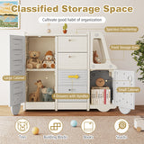 Kids Toy Storage Organizer, Bus-shaped Children Cabinet