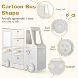 Kids Toy Storage Organizer, Bus-shaped Children Cabinet