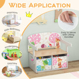 HONEY JOY 3 in 1 Kids Convertible Activity Bench, Children Table & Chair Set