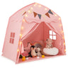 HONEY JOY Large Kids Tent, Indoor Outdoor Dome Tent Playhouse w/Bright Lights, Flags