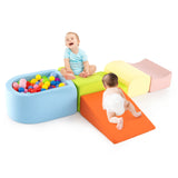 5-Piece Climb and Crawl Soft Playset w/ Ball Pit, Soft Climbing Foam Blocks for Kids