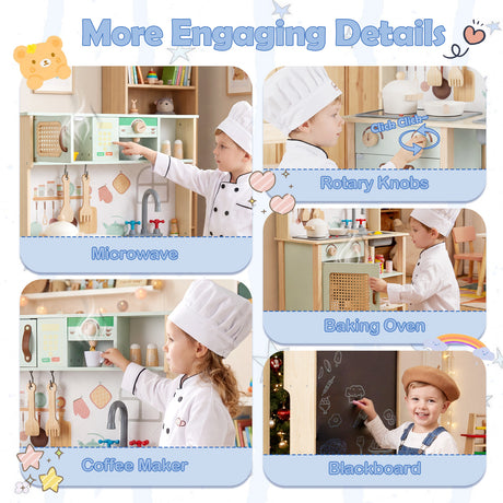 Toddler Toy Kitchen Set with Lights and Sounds for Girls and Boys Ages 3+