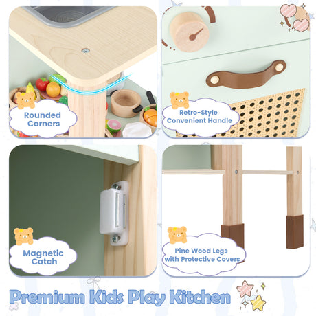 Toddler Toy Kitchen Set with Lights and Sounds for Girls and Boys Ages 3+