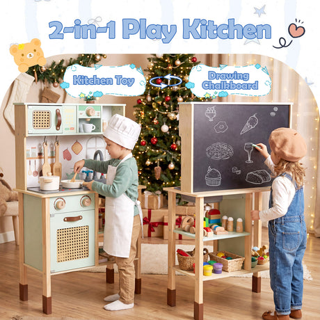 Toddler Toy Kitchen Set with Lights and Sounds for Girls and Boys Ages 3+