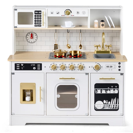 Play Kitchen for Kids with Realistic Lights and Sounds