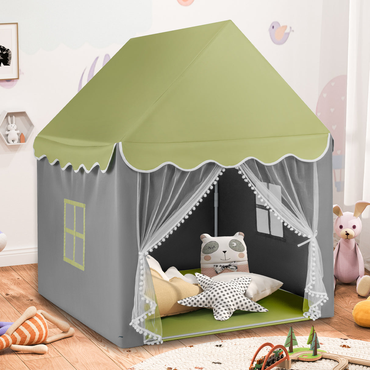 HONEY JOY Kids Play Tent, Large Playhouse with Star Ornaments