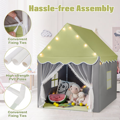 HONEY JOY Kids Play Tent, Large Playhouse with Star Ornaments