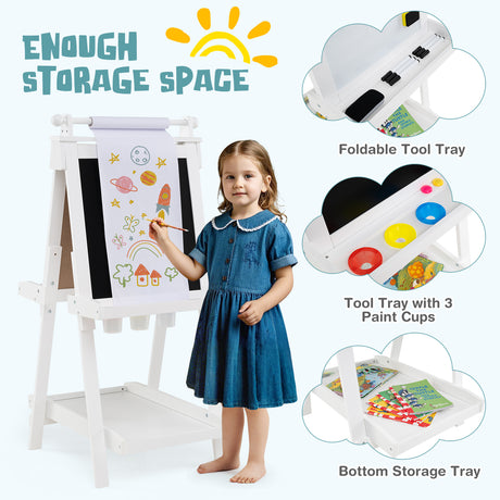 3-in-1 Double-sided Art Easel, Creative Art Center for 3+ Years Old Children