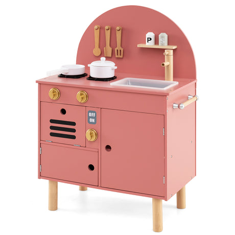 Wooden Kitchen Playset, Chef Pretend Play Set for Children 3+ Years Old