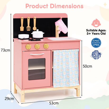 Play Kitchen for Kids, Chef Pretend Play Set with Cookware Accessories