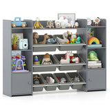 Kids Toy Storage Organizer Shelf, 4-Tier Large Storage Cabinet