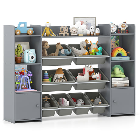 Kids Toy Storage Organizer Shelf, 4-Tier Large Storage Cabinet