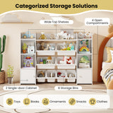 Kids Toy Storage Organizer Shelf, 4-Tier Large Storage Cabinet