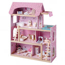 HONEY JOY Wooden Dollhouse, 4-Story Kids DIY Pretend Playhouse