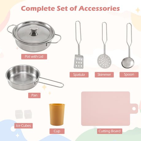 Corner Wooden Play Kitchen, Toy Kitchen Playset with Storage for Children 3+ Years Old