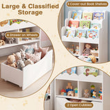 HONEY JOY Kids Bookshelf, 5-Tier Wooden Children Bookcase & Toy Storage Organizer