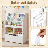 HONEY JOY Kids Bookshelf, 5-Tier Wooden Children Bookcase & Toy Storage Organizer