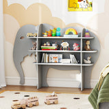 Elephant Kids Bookshelf, 3-Tier Toddler Bookcase for Toy Storage
