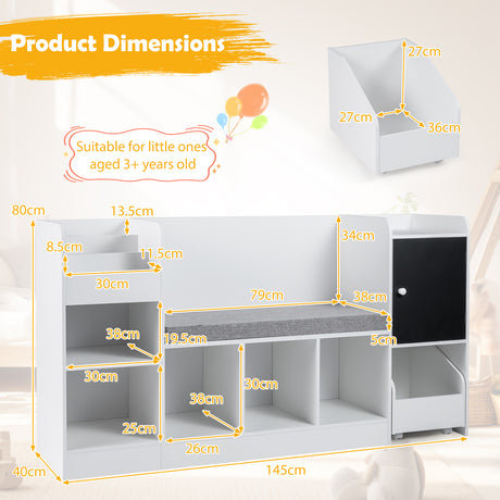 Kids Bookcase and Bookshelf with Reading Nook