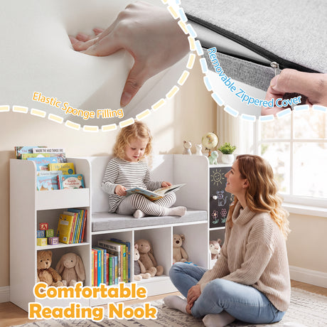 Kids Bookcase and Bookshelf with Reading Nook