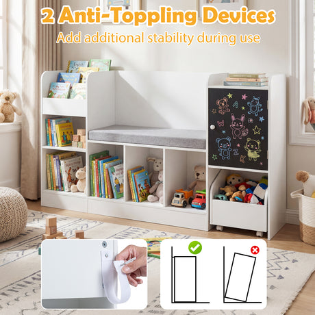 Kids Bookcase and Bookshelf with Reading Nook