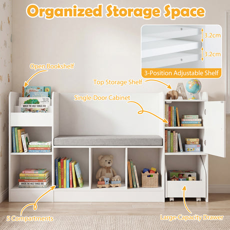 Kids Bookcase and Bookshelf with Reading Nook