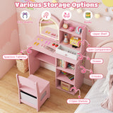 Kids Vanity Set, Princess Girls Makeup Vanity Desk with Chair