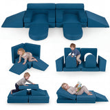 HONEY JOY 10 PCS Modular Kids Play Couch Toddler Climb & Crawl Foam Playset