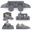 HONEY JOY 10 PCS Modular Kids Play Couch Toddler Climb & Crawl Foam Playset