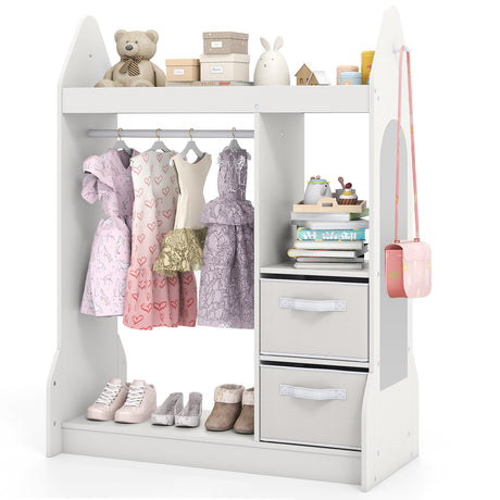 Kids Clothing Rack with Mirror and Cloth Hanger for Kids Room