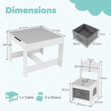HONEY JOY 3 in 1 Kids Wooden Table & 2 Chair Set
