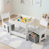 HONEY JOY 3 in 1 Kids Wooden Table & 2 Chair Set