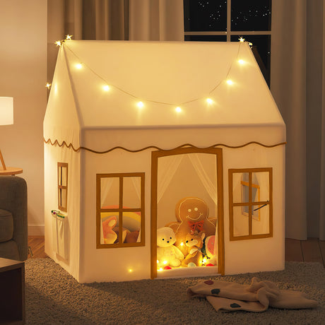 HONEY JOY Kids Play Tent, Toddler Large Playhouse w/Star String Lights
