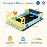 Kids Wooden Sandbox, Large Car-Theme Sand Box