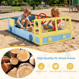 Kids Wooden Sandbox, Large Car-Theme Sand Box