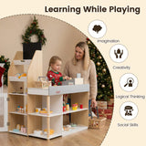 HONEY JOY Pretend Grocery Store Playset, Supermarket Play Toy with Shopping Cart