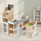 HONEY JOY Pretend Grocery Store Playset, Supermarket Play Toy with Shopping Cart