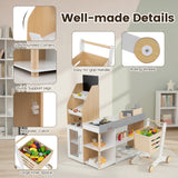 HONEY JOY Pretend Grocery Store Playset, Supermarket Play Toy with Shopping Cart