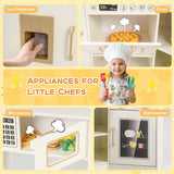 Pretend Play Corner Kitchen Set with Ice Dispenser and Water Circulation Faucet