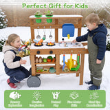 Rolling Outdoor Play Kitchen with Wheels for Boys Girls Ages 3 Plus