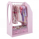 HONEY JOY Kids Clothing Rack with Mirror, Dress Up Storage Cabinet