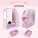 HONEY JOY Kids Clothing Rack with Mirror, Dress Up Storage Cabinet