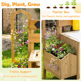 Honey Joy Mud Kitchen for Kids, Pretend Play Kitchen with Detachable Bird Cage, Trellis, Planter Box, Sink, Stoves