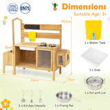 Honey Joy Mud Kitchen for Kids, Pretend Play Kitchen with Detachable Bird Cage, Trellis, Planter Box, Sink, Stoves