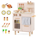 Toddler Kitchen Playset w/ Stoves, Faucet, Sink, Pretend Play Food, Cookware Accessories