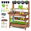 Outdoor Wood Mud Kitchen for Kids, Sensory Kitchen Playset for Children Age 3+