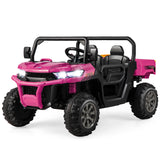HONEY JOY 2-Seater Kids Ride On Dump Truck 12V Electric Tractor Remote Control