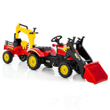 Children Outdoor Toys Pedal Tractor for 3-6 year old kids, Yellow/ Green