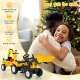 Children Outdoor Toys Pedal Tractor for 3-6 year old kids, Yellow/ Green