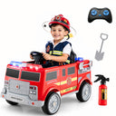 Kids Ride on Fire Truck, 12V Battery Powered Fire Car with Remote Control